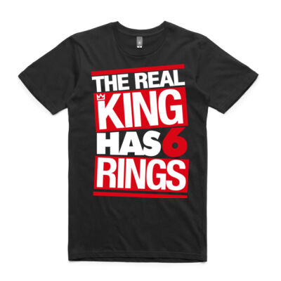 Michael Jordan - Lebron James Inspired T-Shirt (The Real King Has 6 Rings) Thumbnail