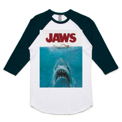 Jaws Movie Poster Tee | Raglan T-Shirt (Unisex) Thumbnail