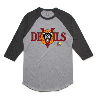 Hobart Devils (Red) - Raglan T-Shirt (Unisex) Thumbnail