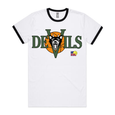 Hobart Devils (Green) - Ringer T-Shirt Thumbnail