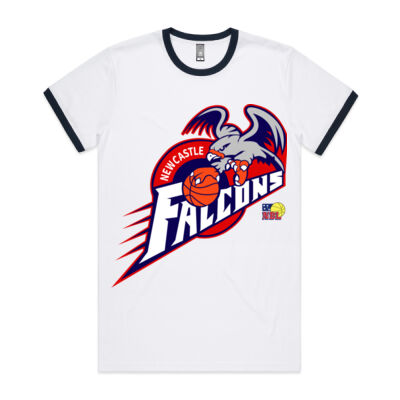 Newcastle Falcons Late 90s Logo - Ringer T-Shirt Thumbnail