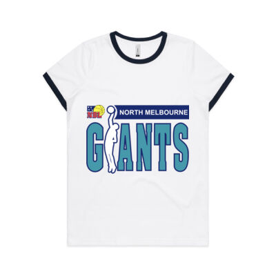 North Melbourne Giants (blue) | Ladies Ringer T-Shirt Thumbnail
