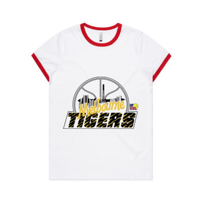 Melbourne Tigers (yellow) | Ladies Ringer T-Shirt Thumbnail
